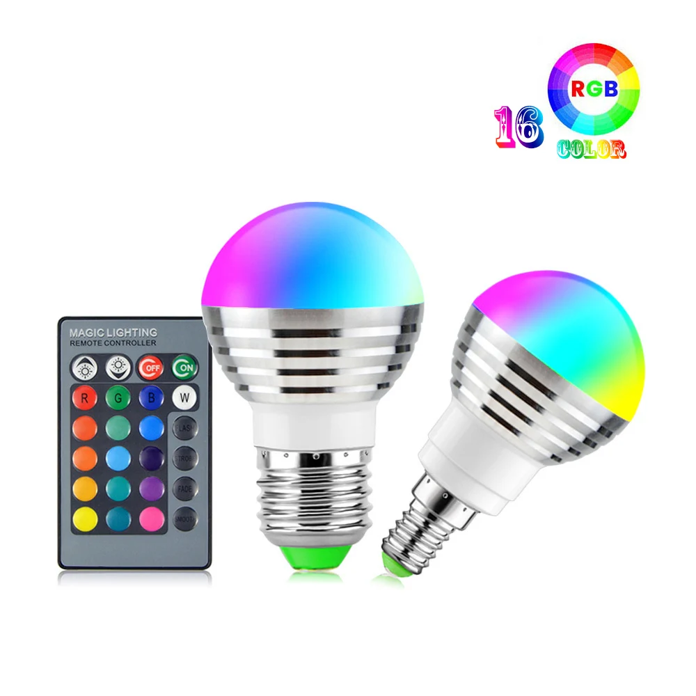 E27 светодиодная лампочка RGB Светодиодная
