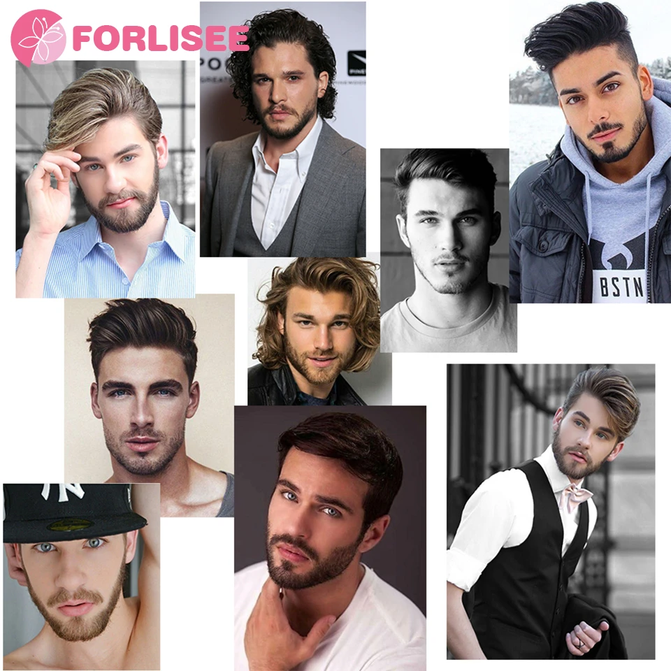 Мужской Короткий Парик Натуральный Красивый Толстый Прямой Дышащий Освежающий