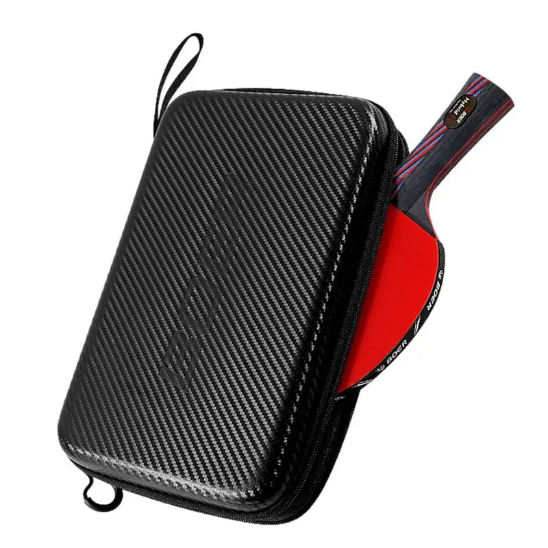 

EVA Carbon Fibre Table Tennis Racket Box Ping Pong Bag Table Tennis Bat Cover Paddle Cases Large Capacit Zip Pocket Sports