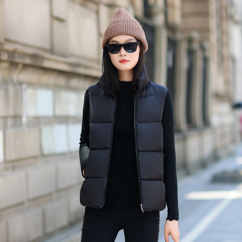 

3XL Waistcoat Women's Warm Vest New 2022 Vests Women Sleeveless Jacket Short Slim Thick Coat Female Jackets Black Fashion