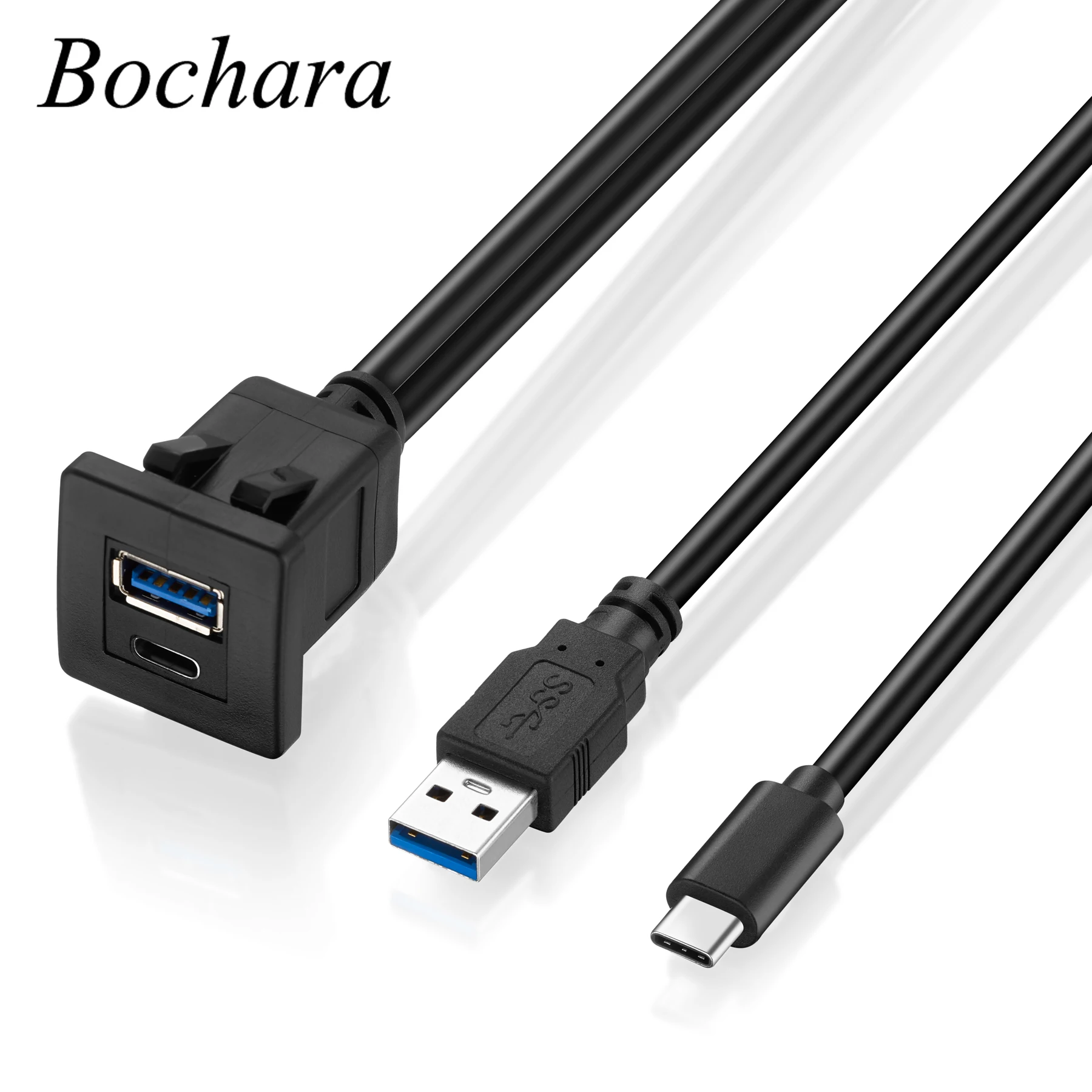 Кабель-удлинитель Bochara USB 3 0 штырь-гнездо + Тип C