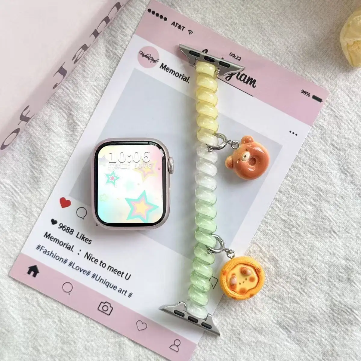 Фото Эластичный ремешок для Apple Watch ремешок 11 10 42 мм 46 мм, аксессуары для ремня на запястье, браслет correa для iWatch series 9 8 7 se 45/44/40 мм №4