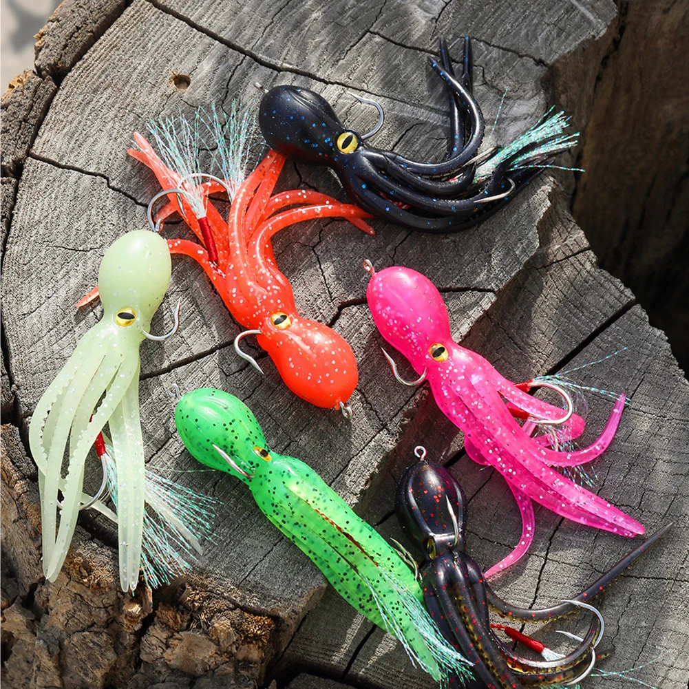 

11cm Octopus Soft Fishing Lures Lifelike Swimbait with Jig Hooks Crankbait Artificial Wobbler Bait Fish Tackle
