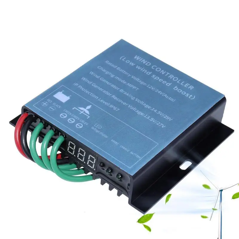

Wind Driven Generator Controller 12/24V MPPT Wind Charge Controller IP67 Waterproof 800W Wind Turbine Generator Controller With