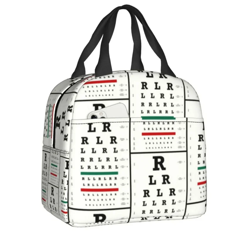 

Funny Drummers Eye Chart Thermal Insulated Lunch Bag Women Resuable Lunch Container for School Office Outdoor Storage Food Box