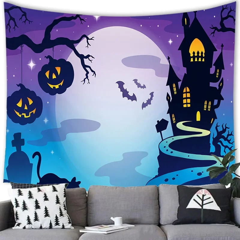 Хэллоуин летучая мышь тыква украшение дома гобелен спальня гостиная ужас фон