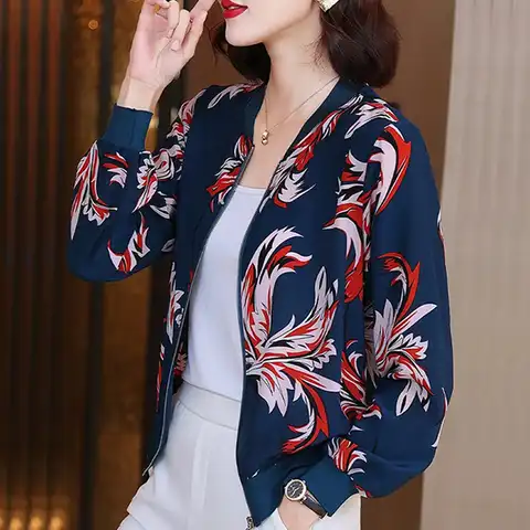 Женская куртка с цветочным принтом, тонкая Солнцезащитная куртка с длинным рукавом, одежда для бейсбола в Корейском стиле на лето, 2022