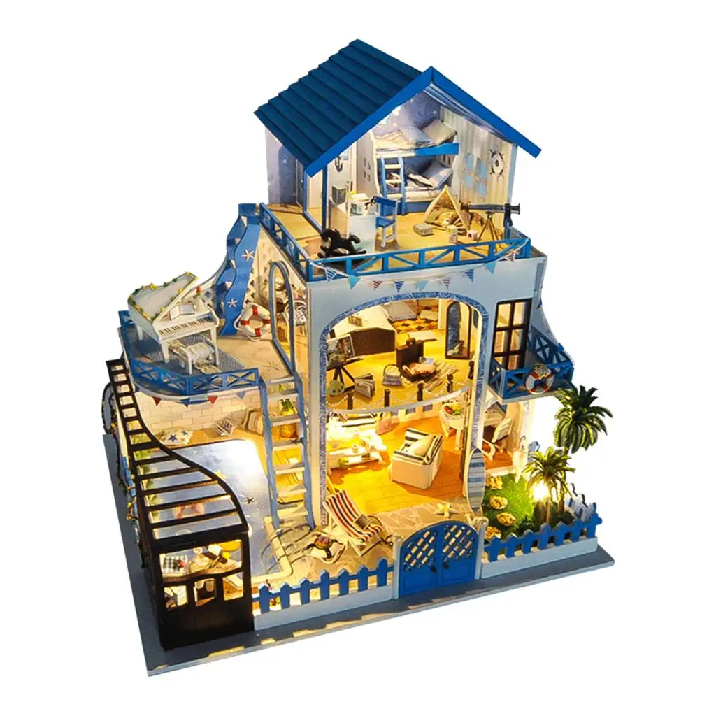 

Wooden Miniature Doll House with Furniture Fantasy Puzzle Toy for Kids Adults Festival Gift Age 7+