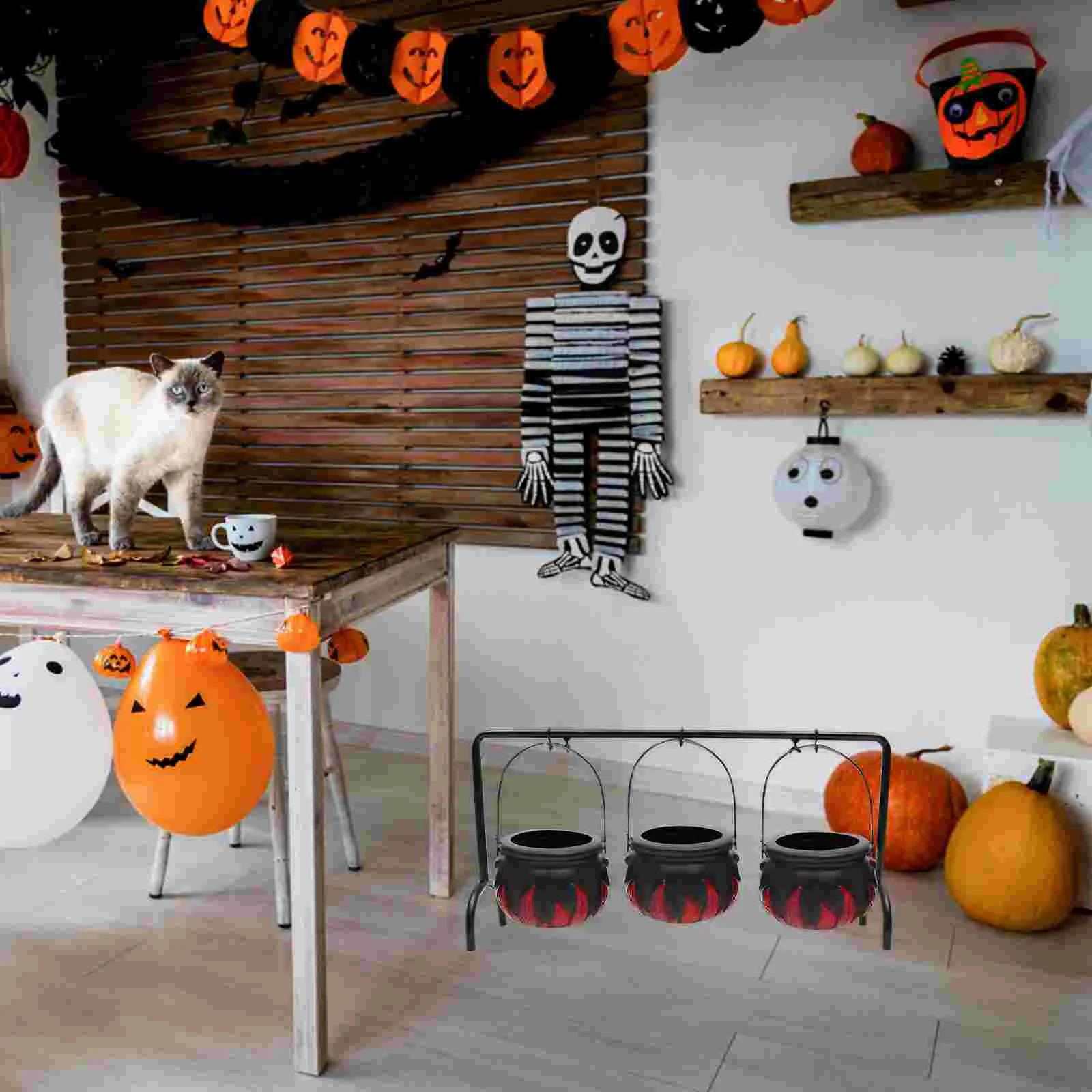 

Portable Candy Basket Halloween Jar Room Decor Home Handheld Storage Plastic Buckets Holder