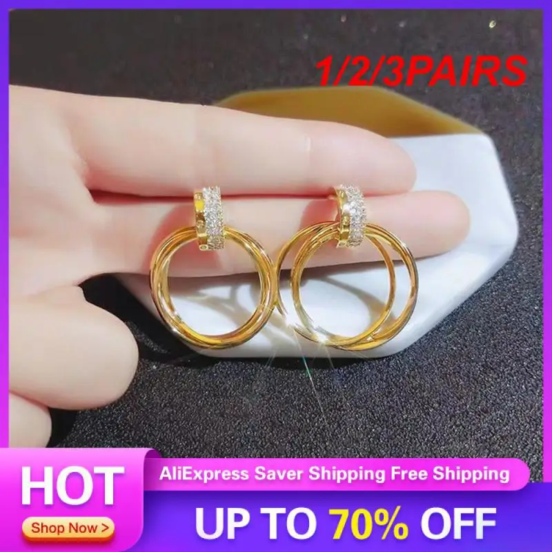 1/2/3 ПАРИ Серьги Простые и нежные трехмерные подвески для ушей Ювелирные изделия