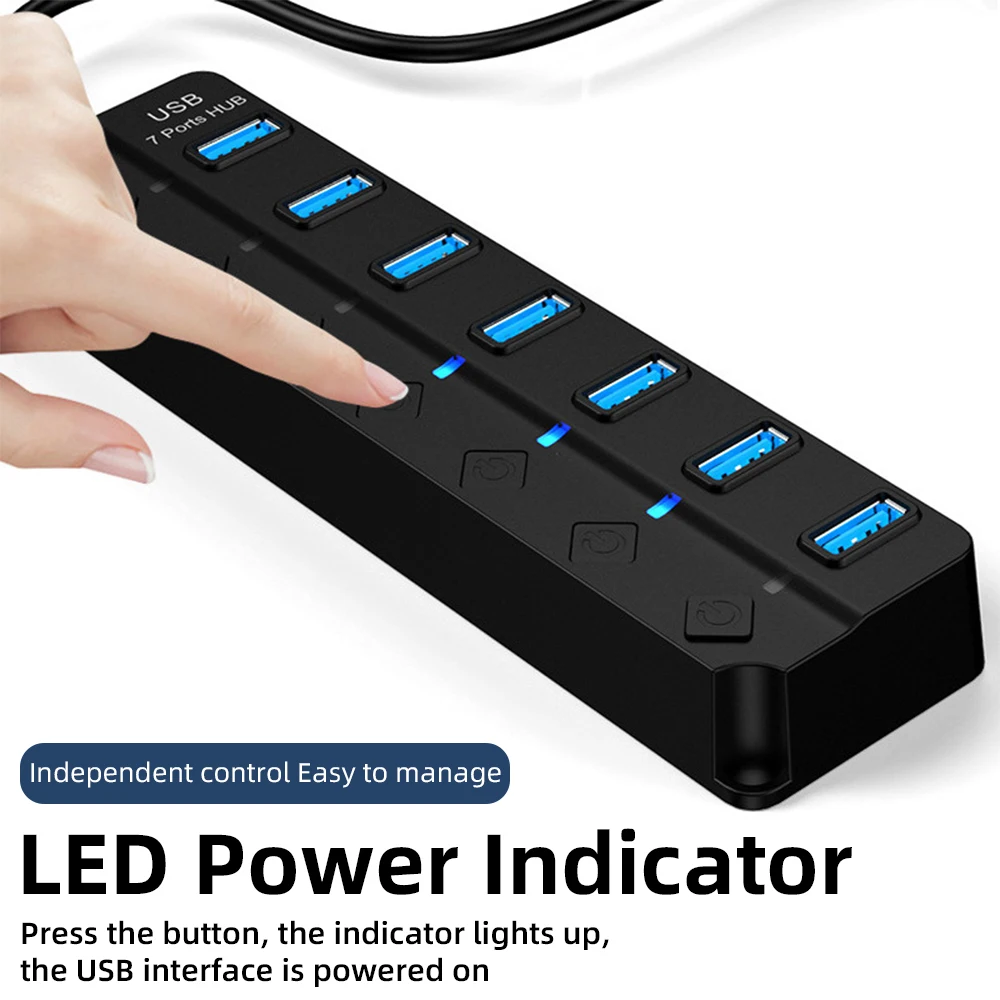 ! ACCEZZ USB 3 0 концентратор Мульти разветвитель 4 7 портов расширитель несколько с