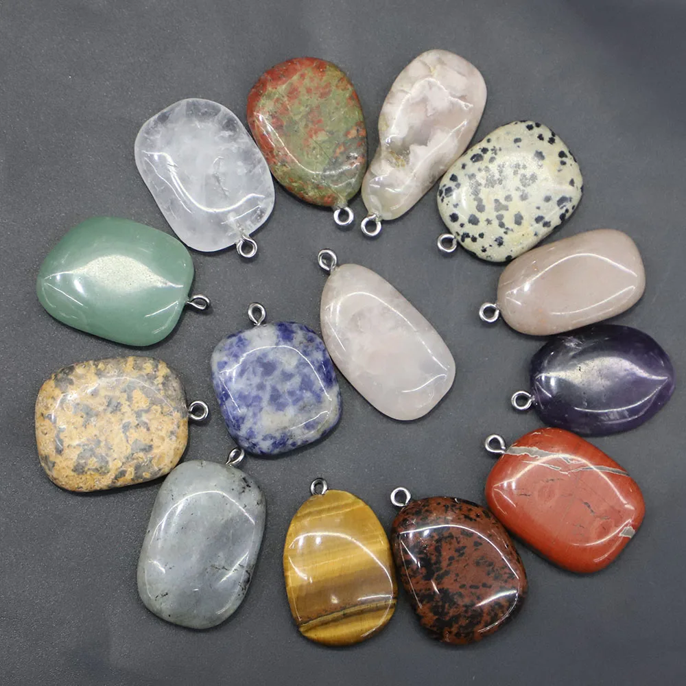 

Hot Selling Natural Stone Trendy Assorted Mixed Irregular Shape Pendants Charms Necklaces Jewelry Wholesale 20Pcs Free Shipping