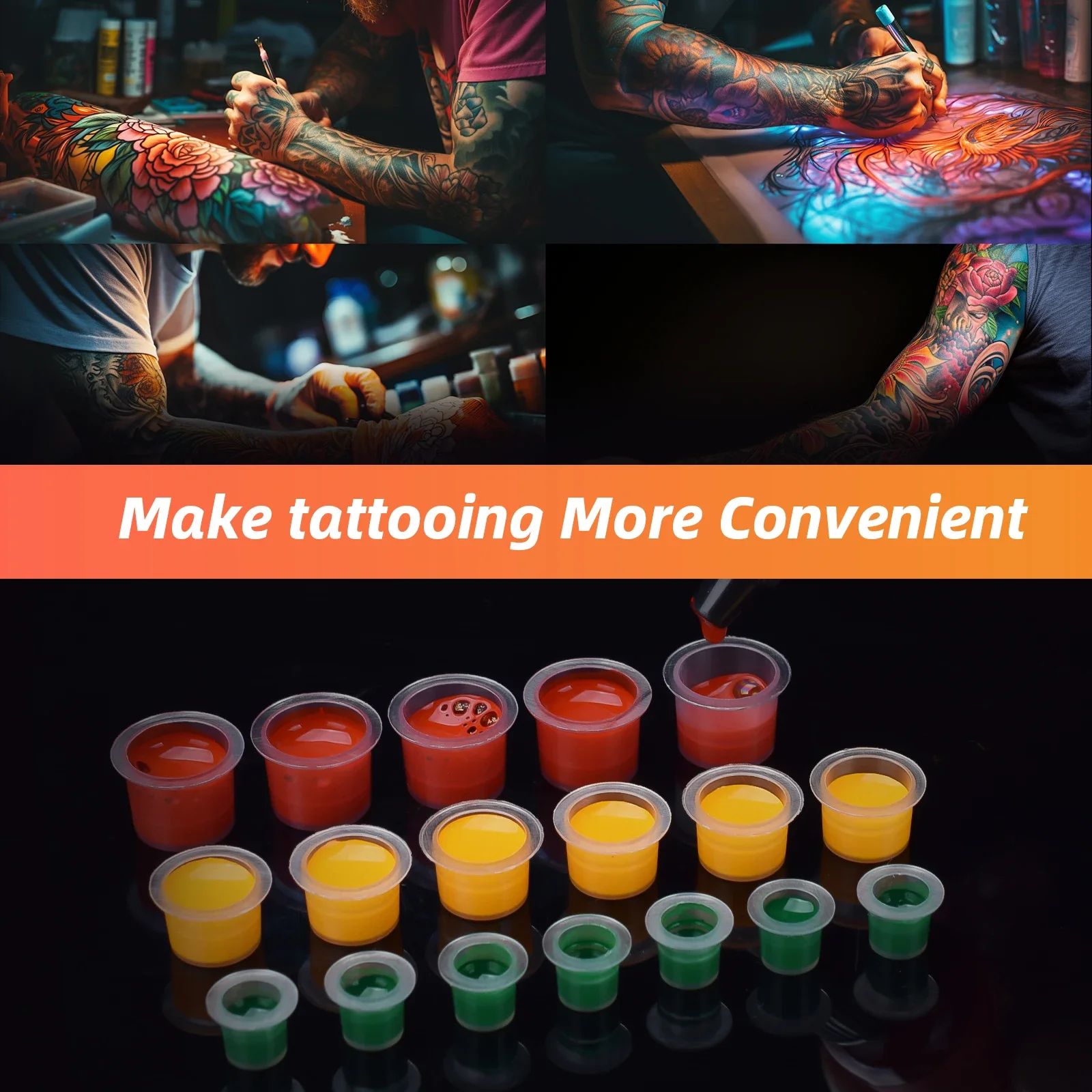 600 шт. колпачки для татуировки с чернилами перманентный макияж контейнером на 800