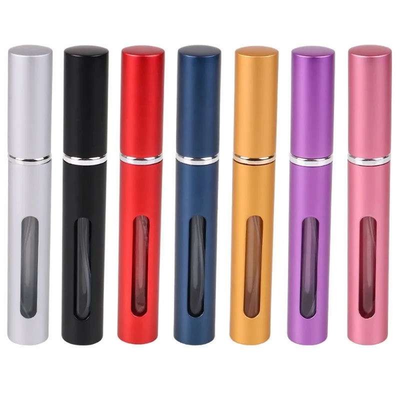 

10pcs 5ml high-quality portable refillable glass perfume bottle metal spray spray travel aluminum empty perfume bottle