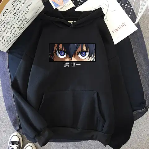 Harajuku Pullover Anime Blue Lock Isagi Yoichi Hoodies Manga Eye Print Y2k Fashion Winter Men Women Streetwear Warm Sweatshirts