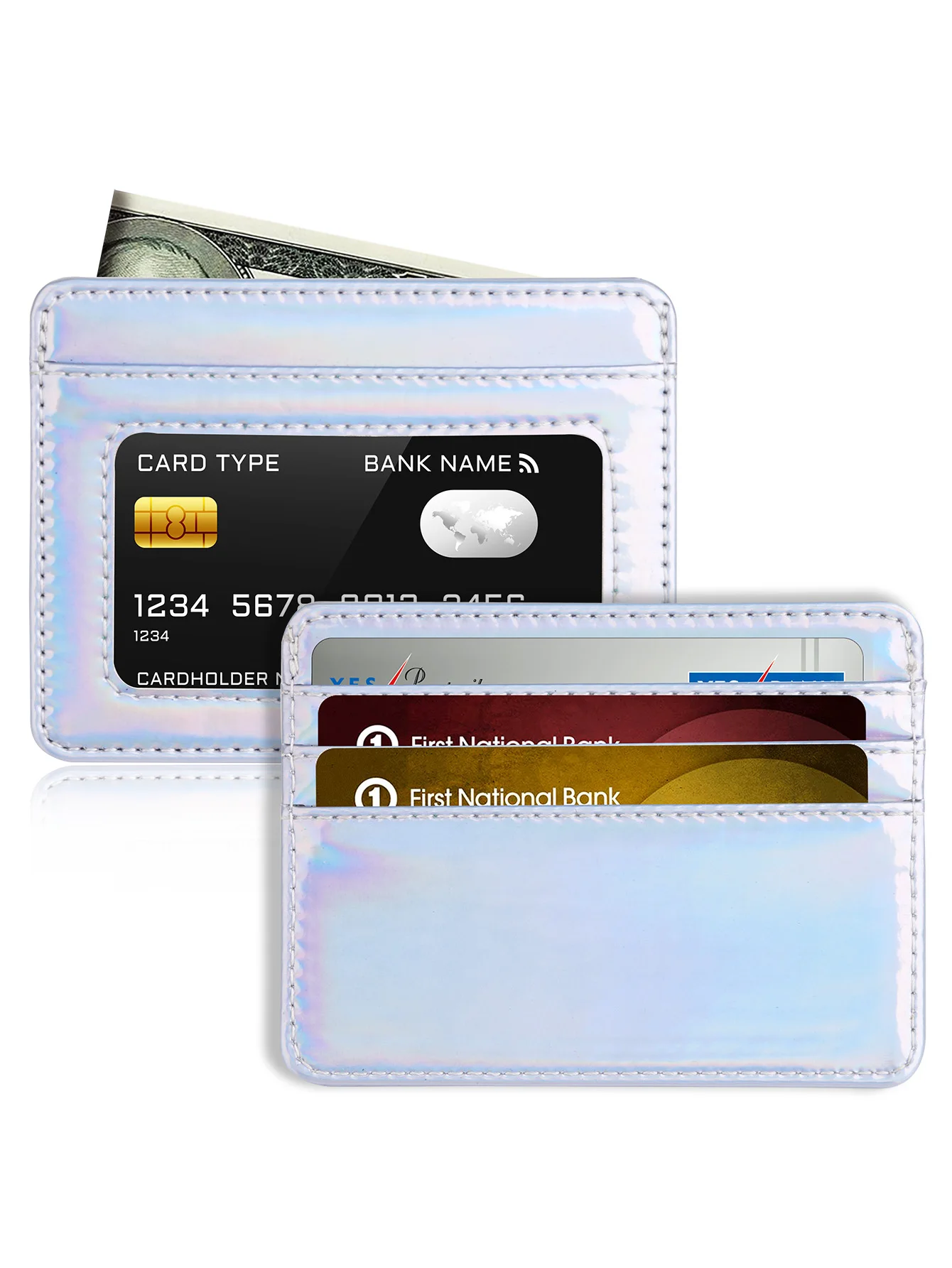 Кошелек с RFID-блокировкой для женщин и мужчин Тонкий минималистичный кошелек