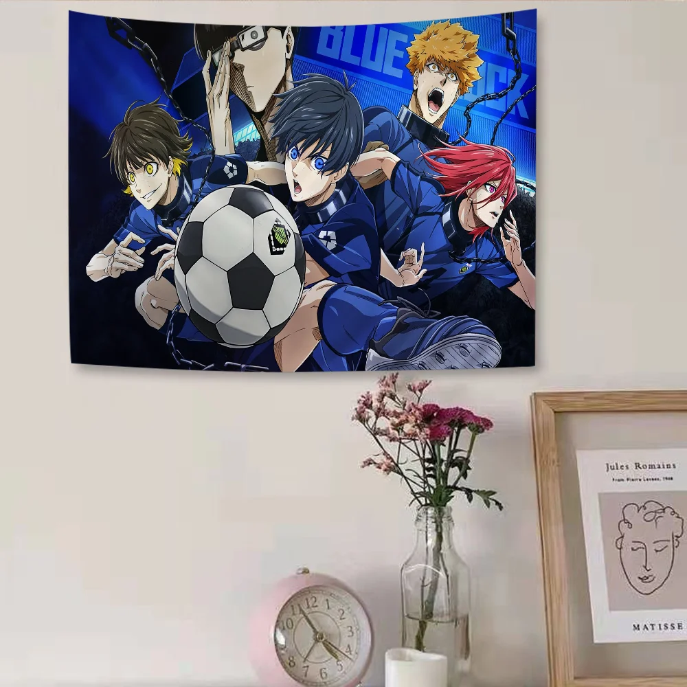 Anime Blue Lock DIY Wall Tapestry Hippie Flower Carpets Dorm Decor Art