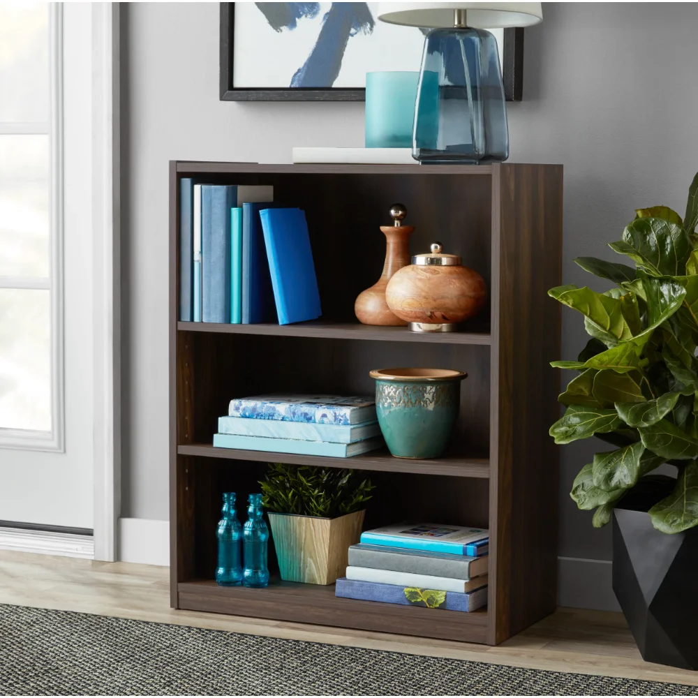 

3-Shelf Bookcase With Adjustable Shelves, Canyon Walnut Garage Cabinets