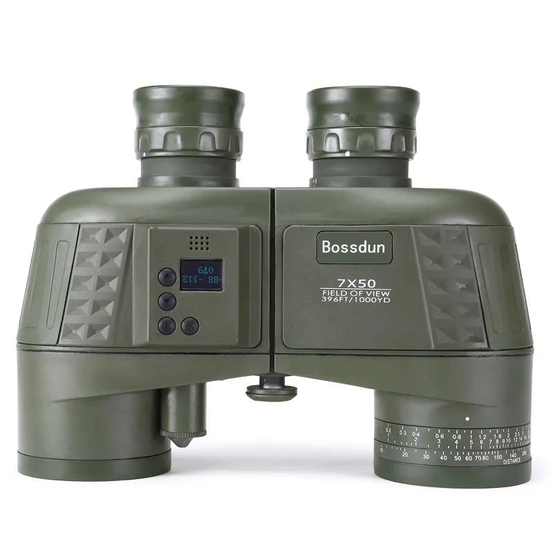Военный бинокль 7x50, внутрь, дальномер, компас, водонепроницаемый мощный телескоп с большим радиусом действия для охоты и выживания