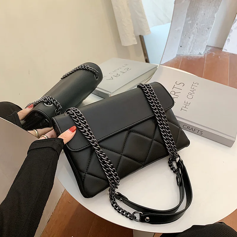 

Rhombus Leather Bag Women Handbags Famous Luxury Designer Women Messenger Bags Retro Ladies Shoulder Bags