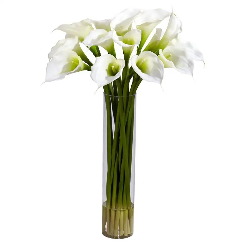 

Calla Lily Artificial Flower Arrangement with Cylinder, Cream