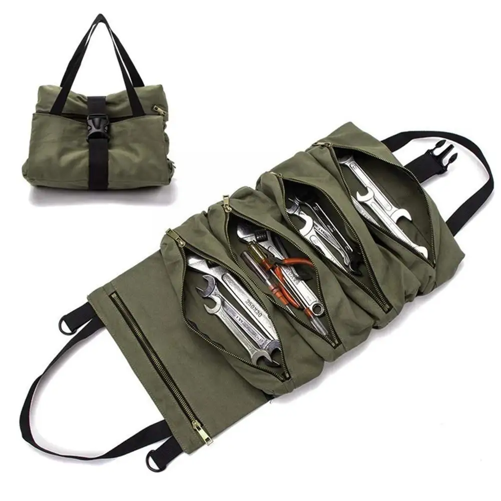 

Portable Oxford Cloth Electrician Repairing Tools Storage Wrench Hanging Bag Car Accessories Interior Organizer Pouch Roll H4P7