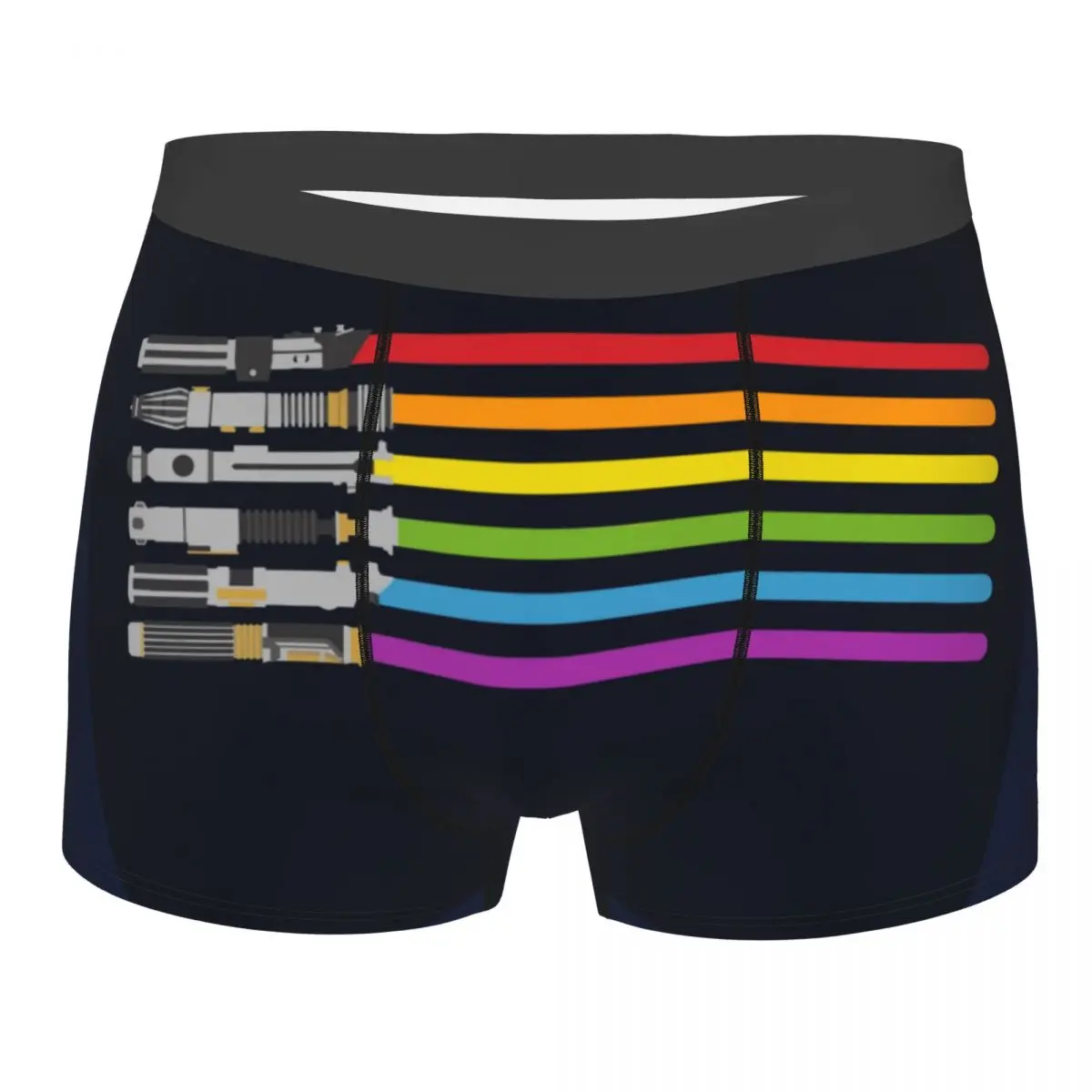 

Novelty Boxer Shorts Panties Briefs Men's Lightsaber Rainbow Underwear Gay LGBT Queer Asexual Breathable Underpants for Homme