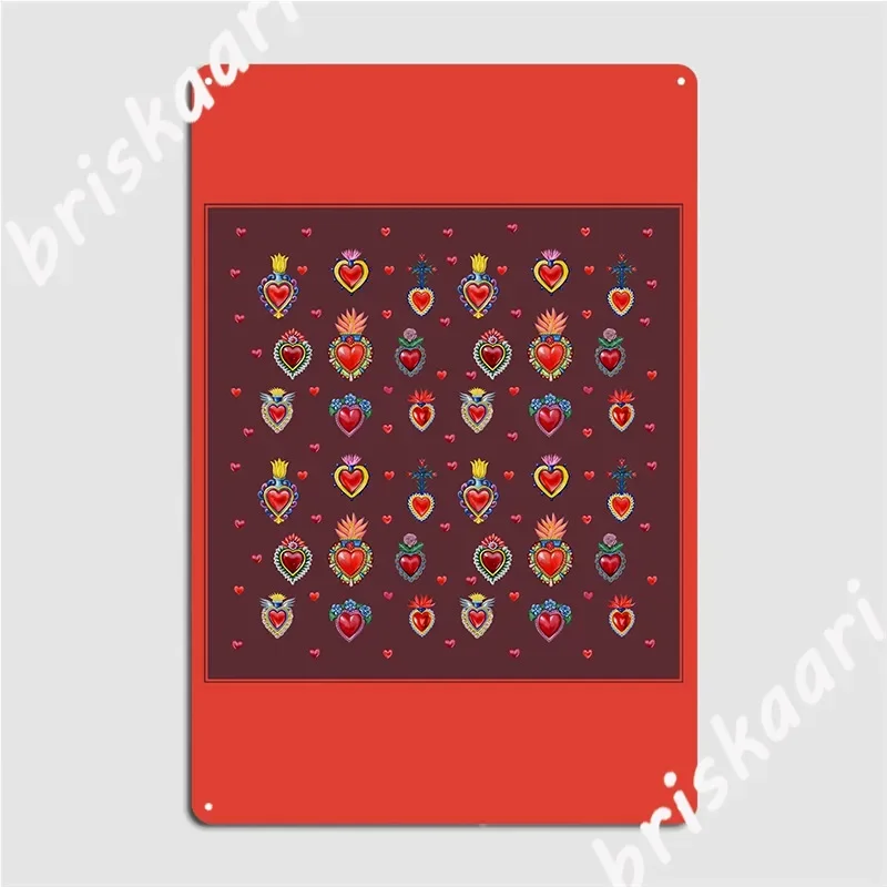 Мексиканские священные сердца металлический знак