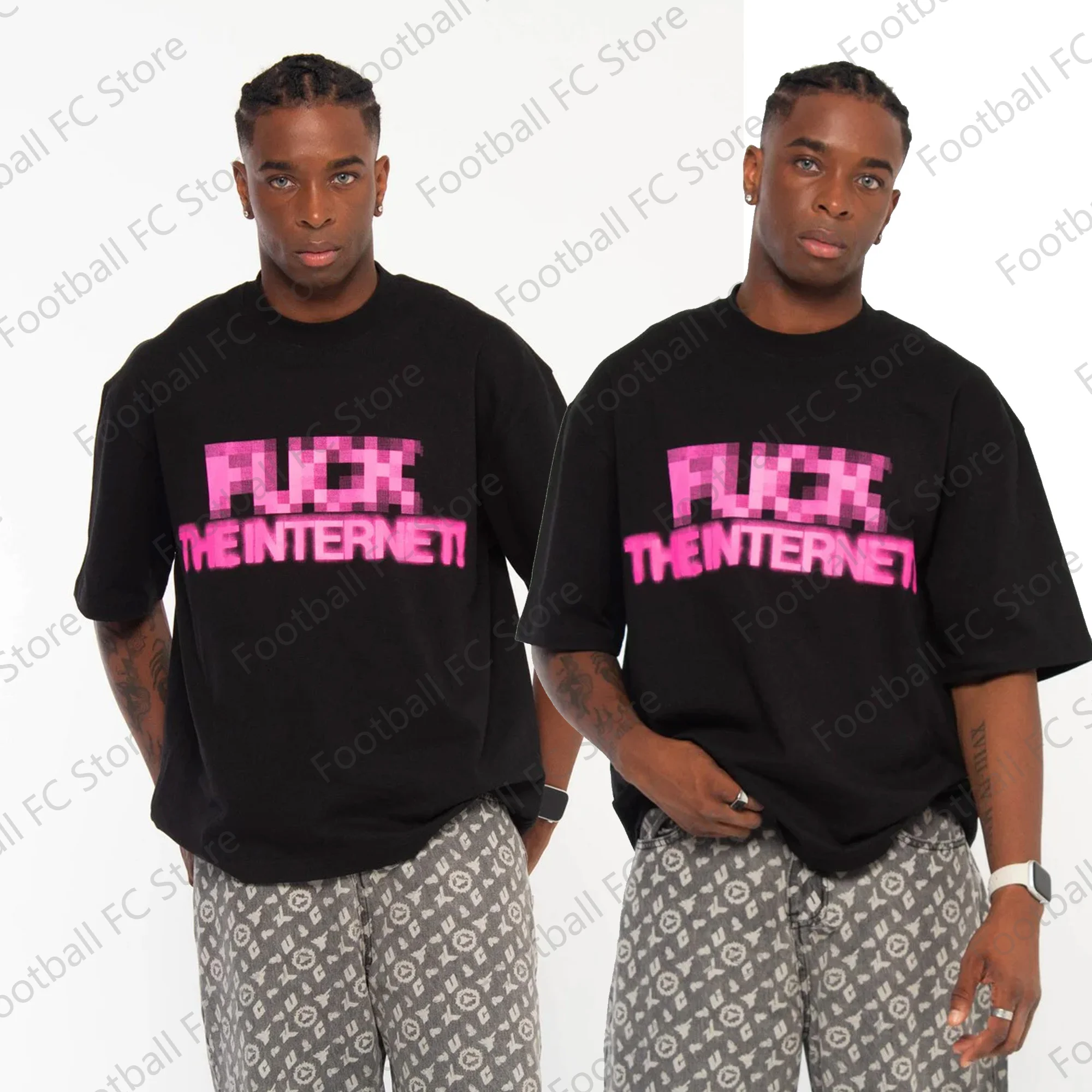 Летняя Уличная Одежда 2024 F $k Logo Blurry Design Футболка Из 100% Хлопка Экологичный Материал