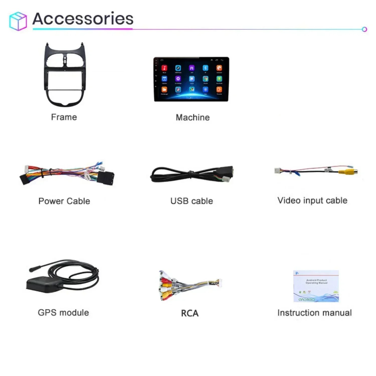 Автомобильный радиоприемник 2 Din для Peugeot 206 206CC 206SW 2001-2008, беспроводной CarPlay Android 14, автомобильный интеллектуальный аудиосистема без 2 din, головное устройство (art.: 3920cf1dbfb71) - 3920cf1dbfb71