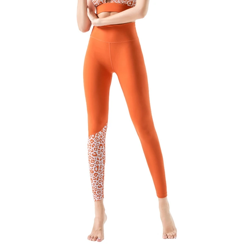 

Leopard Yoga Pants Women's High Waist Hip Lifting Fast Drying Tight Color Matching Sports Fitness Pants