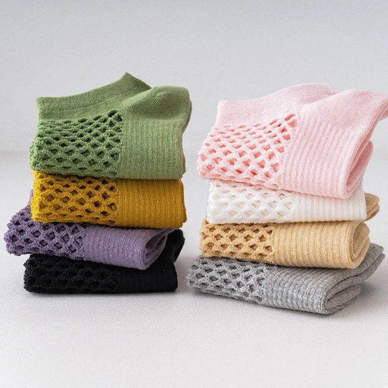 3pairs Women's Socks Breathable Fishnet Casual Ankle Sock Fashion Comfortable High Quality Summer Thin Ladies Calcetines Mujer