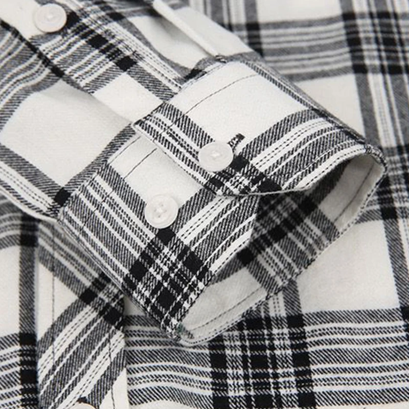 Spring and autumn new men's shirts long-sleeved business casual brushed plaid cotton anti-wrinkle fashion comfortable fit
