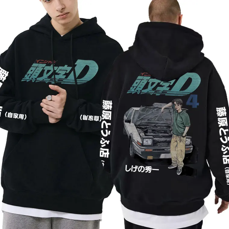 

Anime Drift Initial D AE86 Takumi Fujiwara Graphic Hoodie Men's Manga Classic Sweatshirts RX7 R34 JDM Racing Skyline GTR Clothes