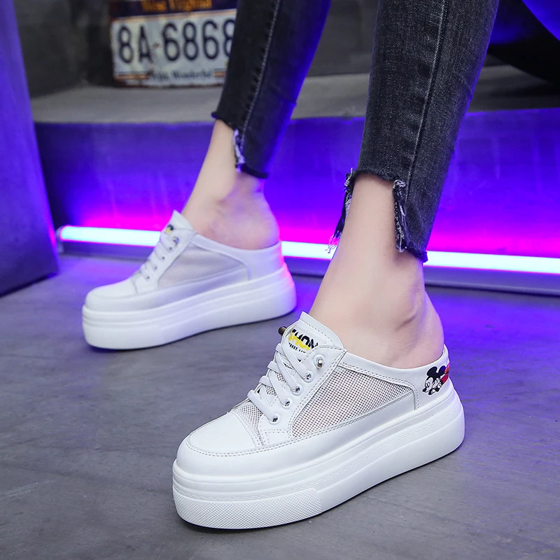 Flat Shoes Female Slippers Casual Cover Toe Low Slides Loafers Platform Slipers Women Luxury Soft 2023 Cross-tied Basic Fabric