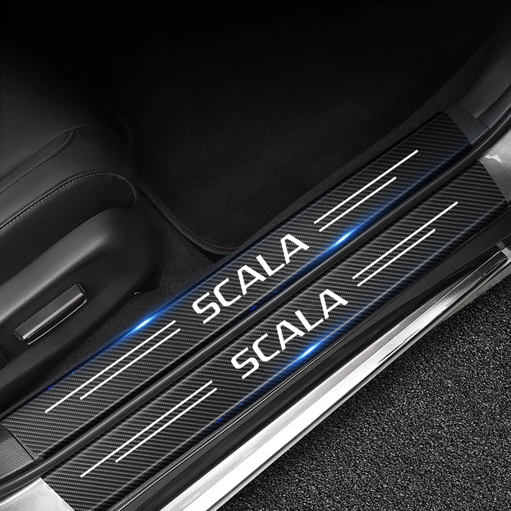 

Carbon Fiber Car Sticker Protector Strip Auto Door Sill Waterproof Scratch resistant Protect Film For Skoda Scala Accessories