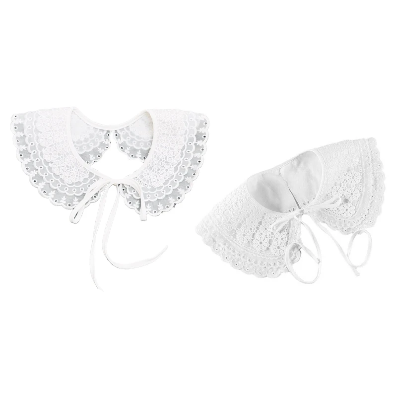 

Lace False Collar Hollow Out Trim Detachable Embroidery Lace Decorative Necklin