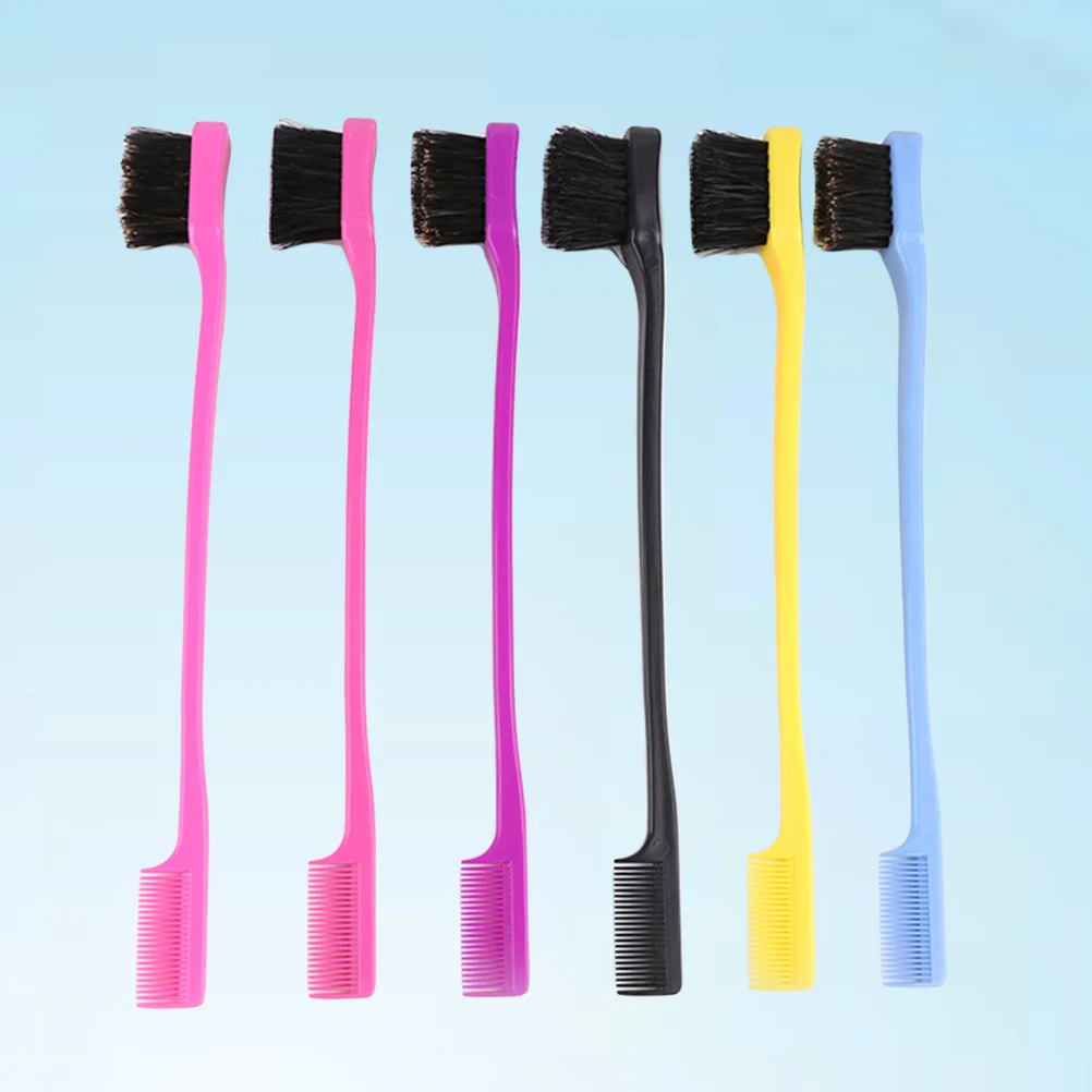 

4pcs Brush Comb Dual Double-head Double Sided Edge Grooming Tool Brush for Ladies