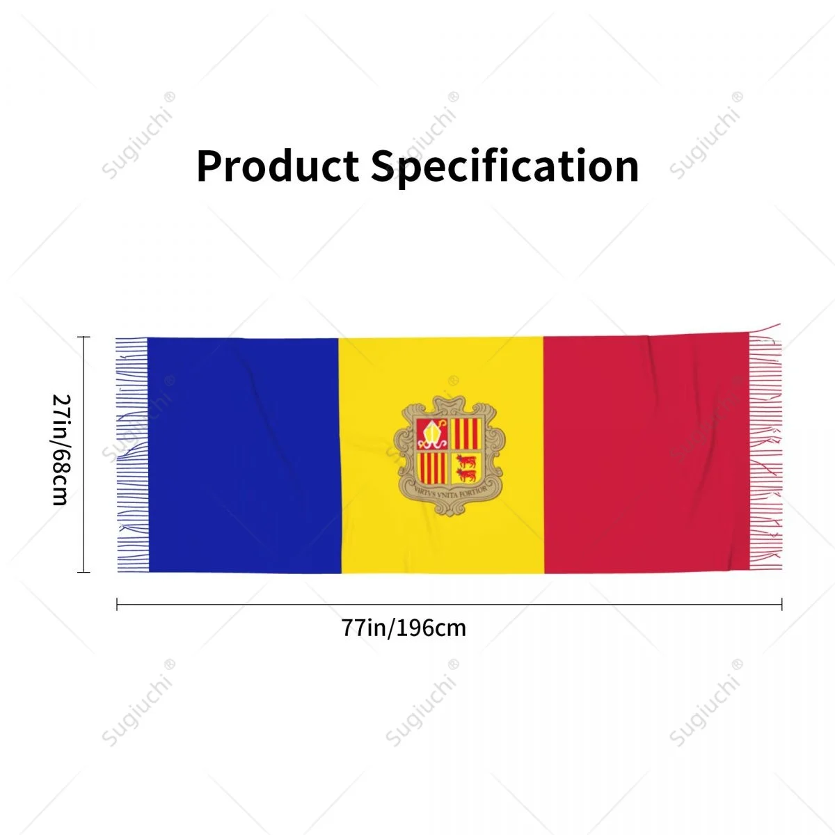 Эмблема Андорри шарф с флагом пашмина теплые шарфы шаль хиджаб весна-зима
