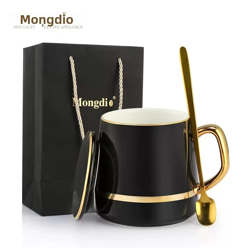 Керамический набор кофейных чашек 300 мл золотой роскошный чайный сервиз в