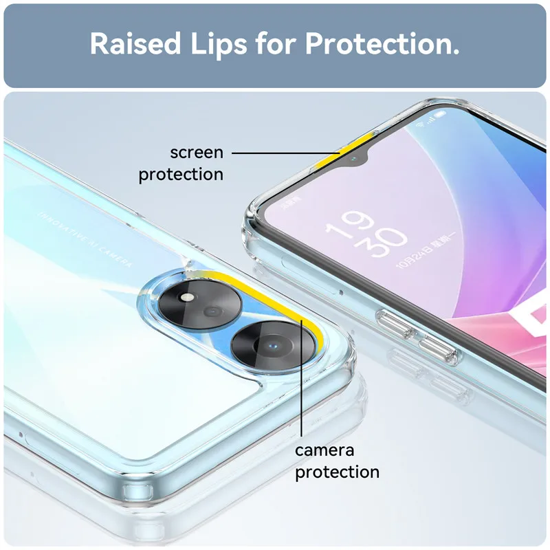 Чехол для OPPO A58 чехол A56S A57 A57S A58X A77 A77S A78 A96 A97 5G противоударный Жесткий ПК + защитный