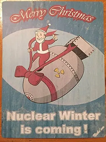Фото Винтажный Ретро металлический жестяной знак Wkokos Рождественский ядерный зимний