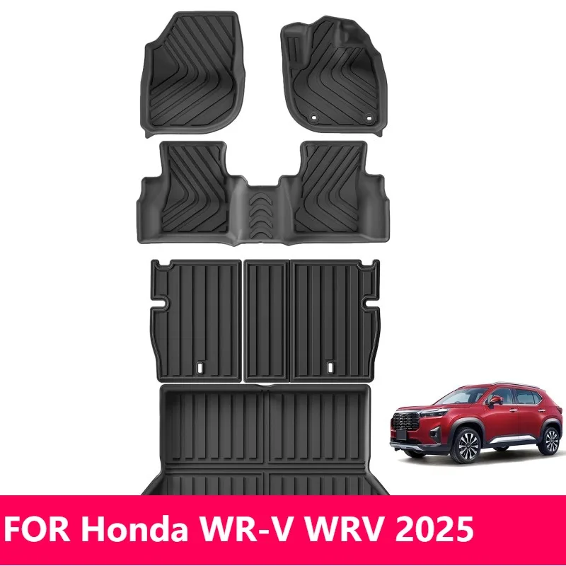 Фото Для Honda WR-V WRV 2025 TPE 3D водонепроницаемые коврики и коврик в багажник автомобильные аксессуары №1