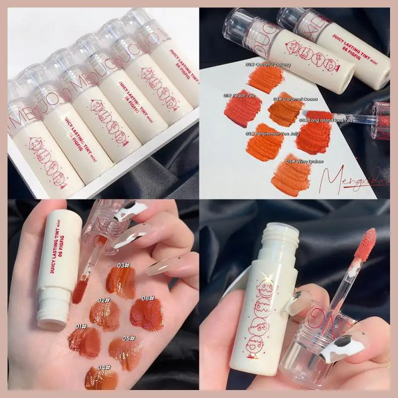 

6 Colors Lipgloss Red Lip Tint Moisture Lipstick Soft Mist Lipstick Mirror Water Lip Gloss Watery Lip Glaze Lips Makeup