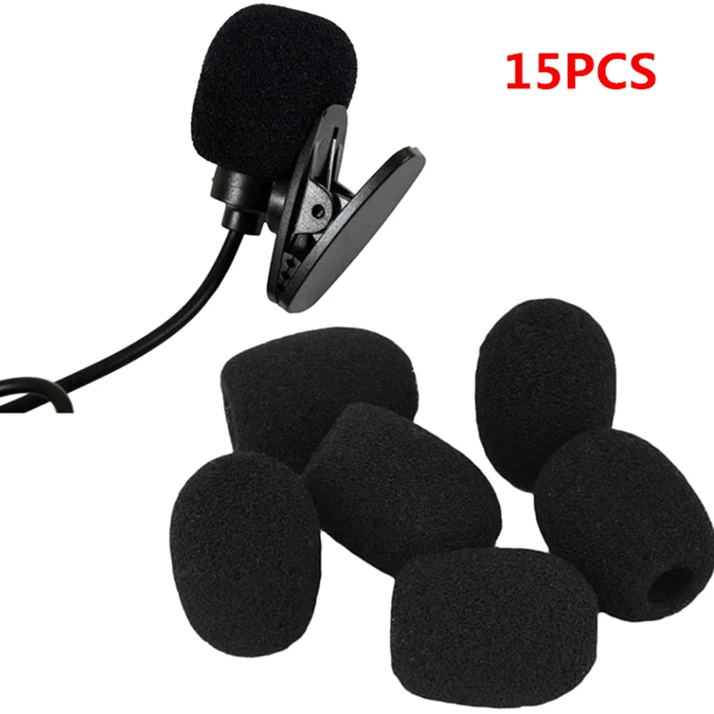 

15pcs Microphone Replacement Foam Microphone Windscreen Headset Cover Telephone Headset Mic Cover Windshied Headset Foam