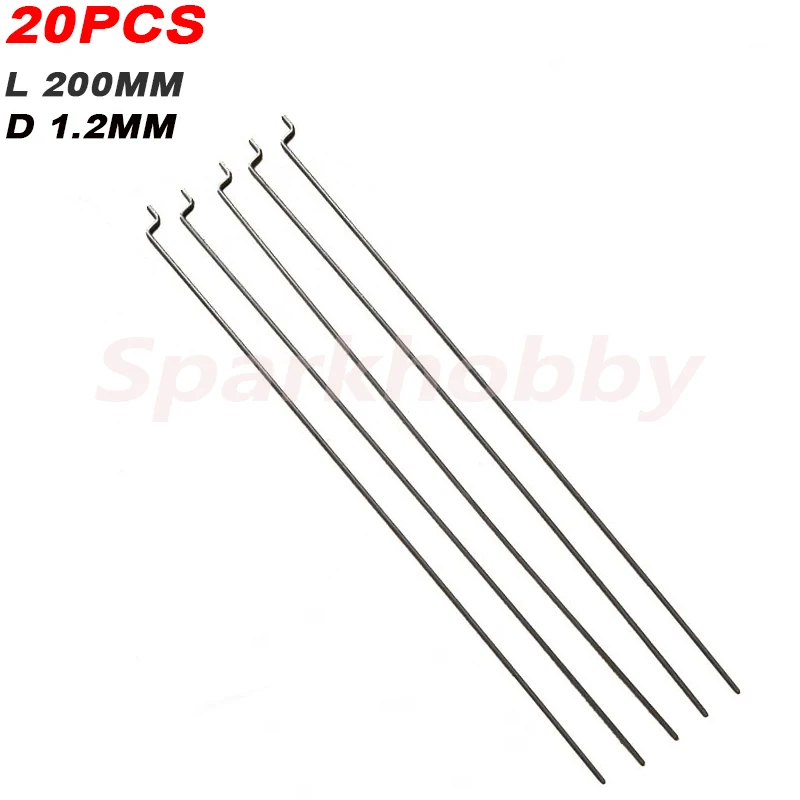 

20PCS Sparkhobby Z-type Steering Gear Lever Diameter 1.2mm Length 19cm Stainless Steel Pull Rod Servo Lever for RC Airplane part