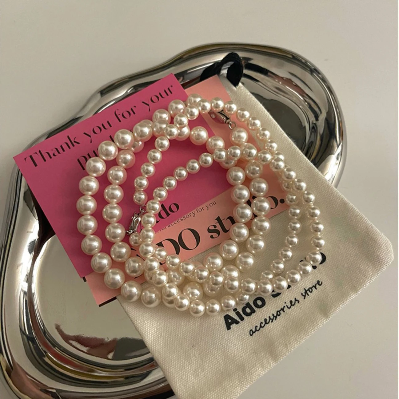 

Vintage Pearl Necklace for Women French Fashion Accessories for Women Luxury Designer Jewelry Pearl Necklace Jewelry for Women