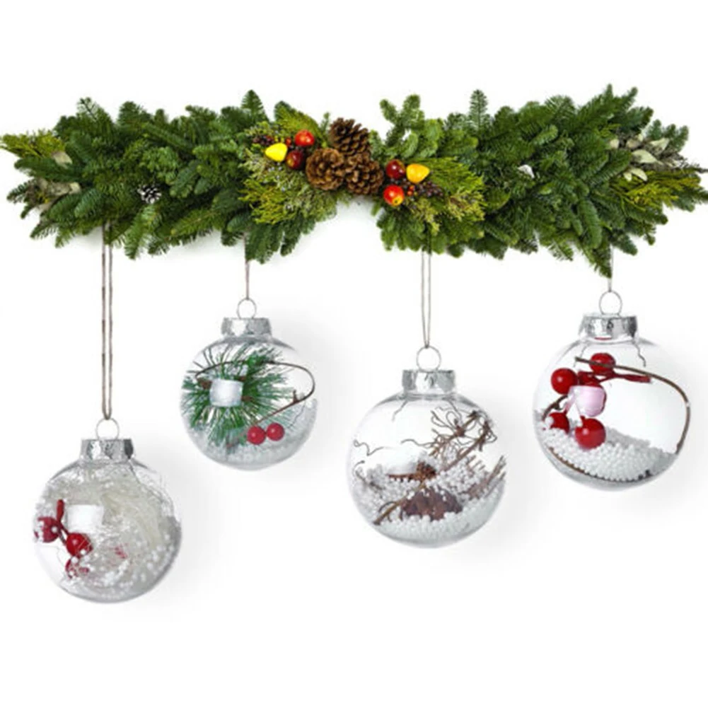 

12x Christmas Transparent Ball Clear Baubles Fillable Ball Christmas Trees Hanging Ornament Glass Baubles Balls Party Home Decor