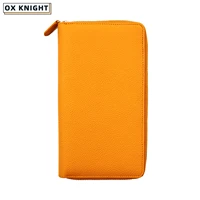 ox knight leather zippered weeks cover notebook multifunction coin purse pebbled grain zipper clutches purse organizer planner