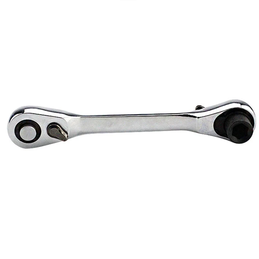 

1Pc Ratchet Socket Wrench 1/4'' Double-Ended Square/ Hexagon Head Screwdriver Bit Rod 107mm For Furniture Repairing Manual Tool
